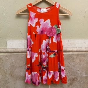 SLEEVELESS DRESS FLORAL FANCY AND CASUAL SZ 5